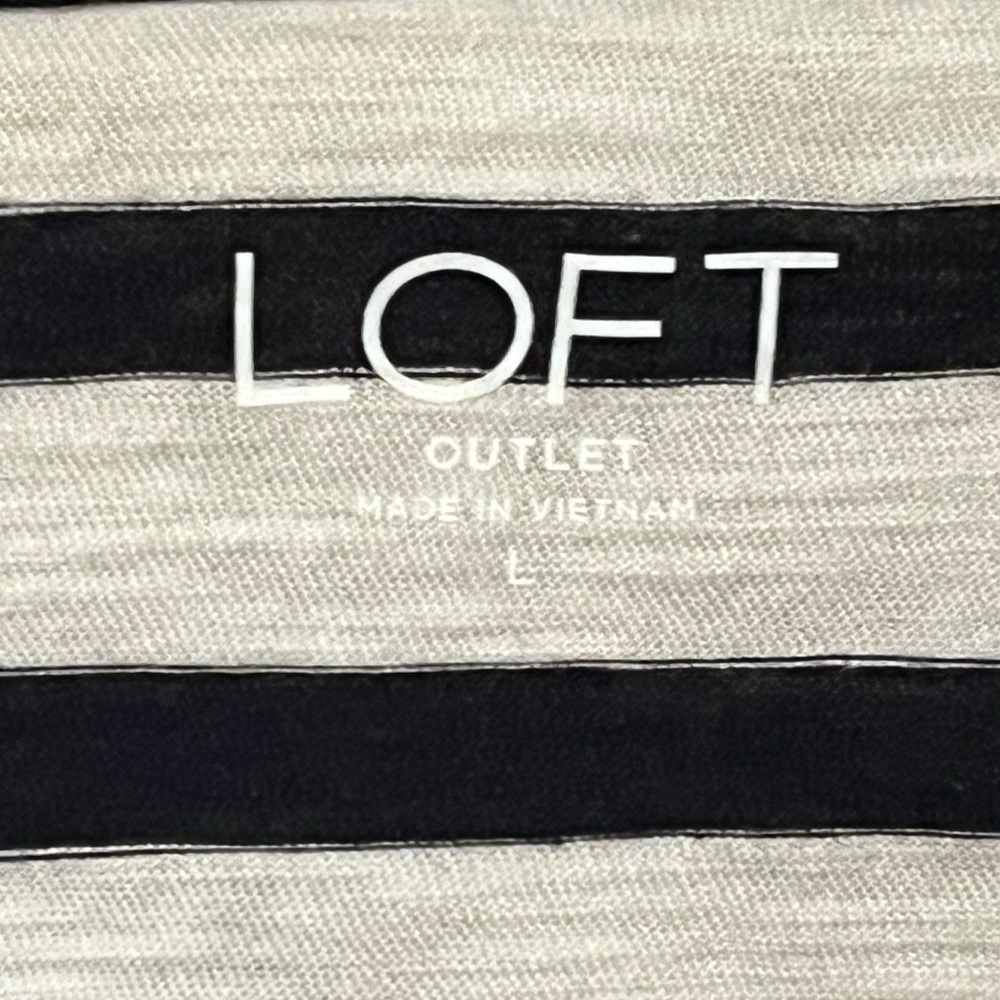 LOFT Striped Heart Top, Size M - Picture 4 of 5